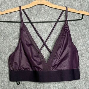 Victoria Sport Faux Leather Sports Bra in Purple- Sz L‎